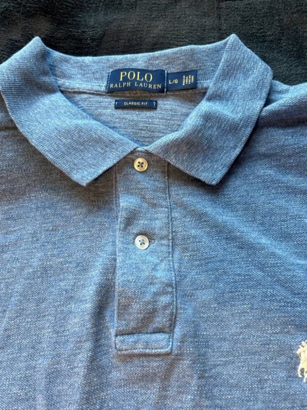 Polo Ralph Lauren Men's Polo Shirt Size L Blue Exclusive of Decoration